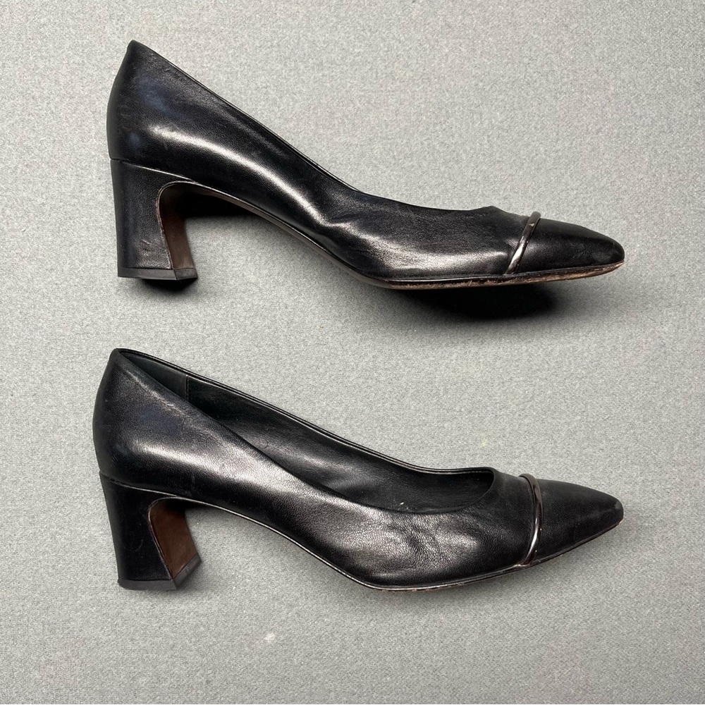 AGL Black Leather Short Heels